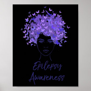 Póster Epilepsia Awareness Morple Butterflies Gift