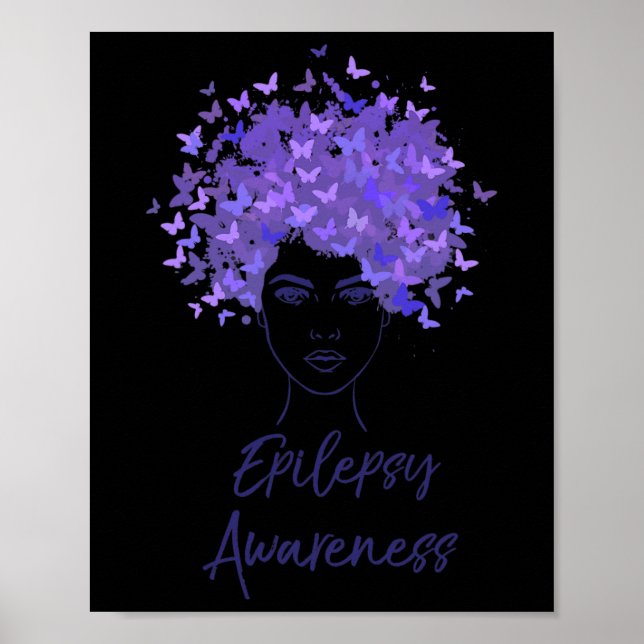 Póster Epilepsia Awareness Morple Butterflies Gift (Frente)