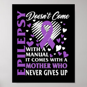 Póster Epilepsia Awareness Mother Purple Ribbon Seized Di