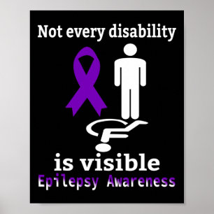 Póster Epilepsia Awareness Purple Ribbon Epilepsia Suppor