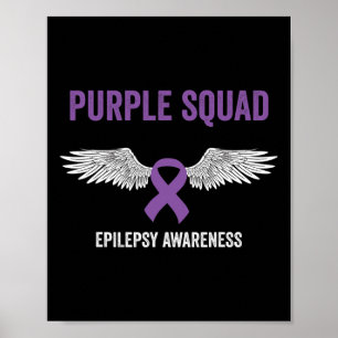 Póster Epilepsia Awareness Purple Ribbon - Epilepsy Awara