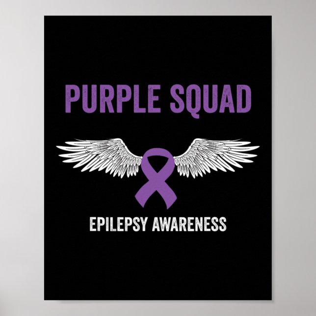 Póster Epilepsia Awareness Purple Ribbon - Epilepsy Awara (Frente)