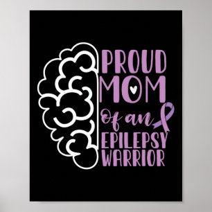 Póster Epilepsia Awareness Ribbon Orgullosa Madre De Una