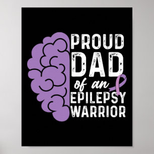 Póster Epilepsia Awareness Ribbon Orgulloso Padre De Epil