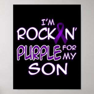 Póster Epilepsia Awareness Rockin' Púrpura Cinta Para Mi