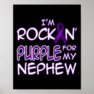 Póster Epilepsia Awareness Rockin' Púrpura Cinta Para Mi