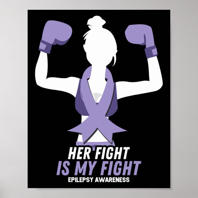 Póster Epilepsia Awareness Su Lucha Es Mi Cinta De Lucha  (Frente)