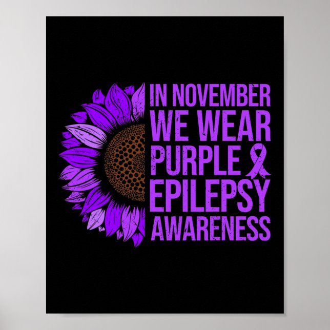 Póster Epilepsia Awareness Sunflower En Noviembre Usamos  (Frente)