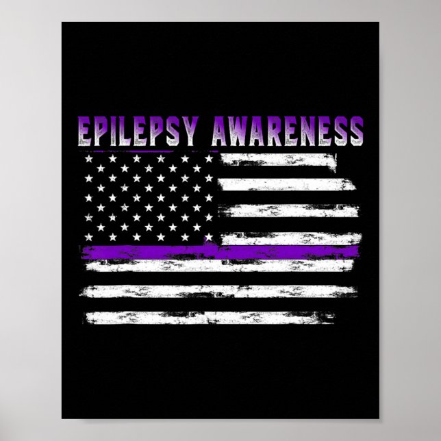 Póster Epilepsia Awareness Usa Flag American Epilepsy Sup (Frente)