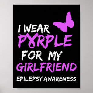 Póster Epilepsia Awareness Yo uso Purple para mi novia