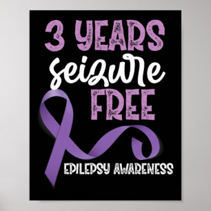 Póster Epilepsia Cinta de Concienciación 3 Años Sin Confi