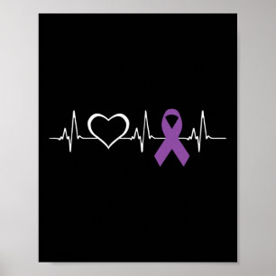 Póster Epilepsia Conciencia Cinta de bit de corazón