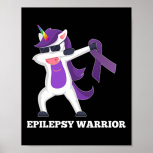 Póster Epilepsia Conciencia Dabbing Unicornio Guerrero Pú