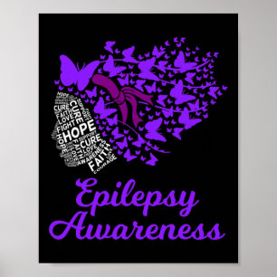 Póster Epilepsia Conciencia Día de Convulsión Trastorno d