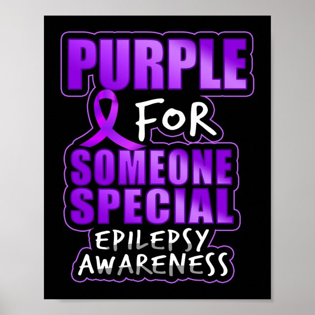 Póster Epilepsia Conciencia Púrpura Para Alguien Especial (Frente)