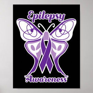 Póster Epilepsia Conciencia sobre la mariposa Día Morado 