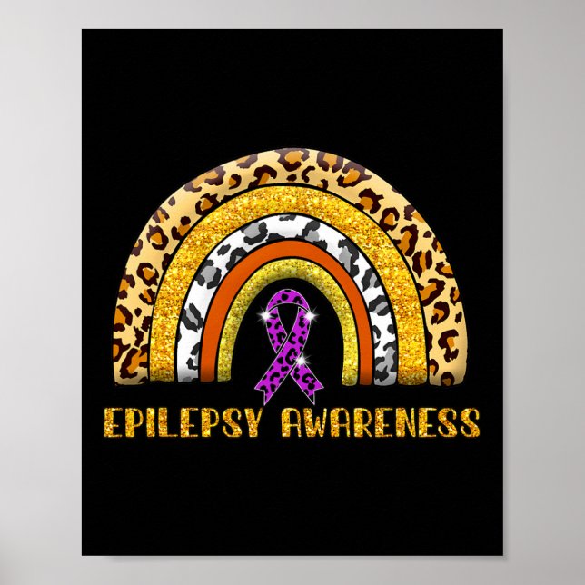 Póster Epilepsia de la Epilepsia del Arcoiris del Leopard (Frente)