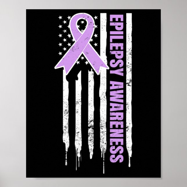 Póster Epilepsia Diseño de Conciencia Patriótica Estadoun (Frente)