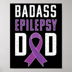 Póster Epilepsia Epilepsy Dad Purple Ribbon