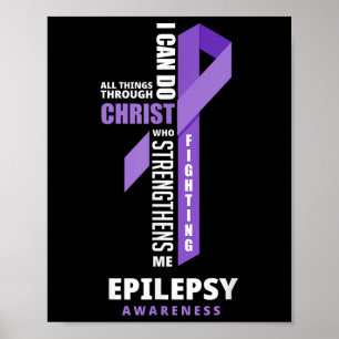 Póster Epilepsia Guerrero Dios Jesucristo Epilepsia Aware