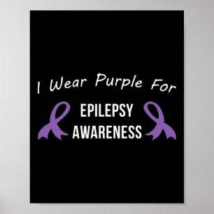 Póster Epilepsia Mes de Conciencia Apoyo Amor Cure Púrpur