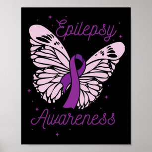 Póster Epilepsia Mes De Conciencia Púrpura Ribbon Advocat