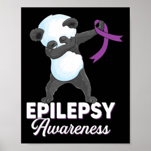 Póster Epilepsia mes de concienciación Dabbing panda epil