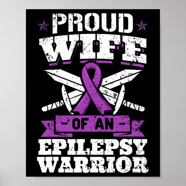 Póster Epilepsia Mujer Guerrera Esposa Epiléptica Trastor (Frente)
