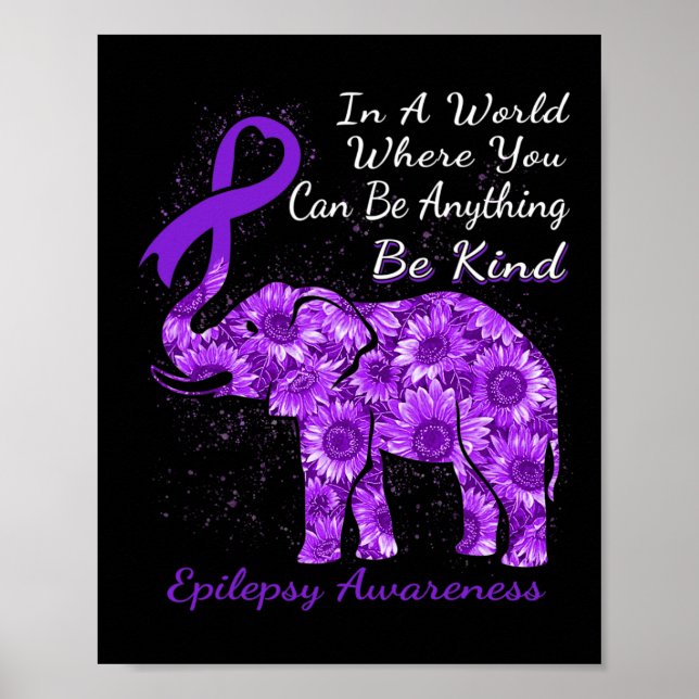 Póster Epilepsia Sensibilización Elefante de Giro (Frente)