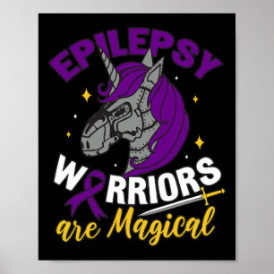 Póster Epilepsia Unicornio defiende a guerrero de desórde