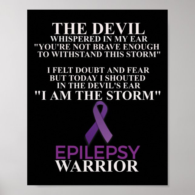 Póster Epilepsia Warrior Awareness Christian Faith (Frente)