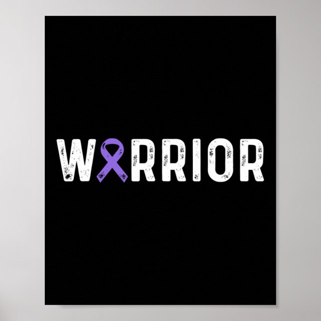 Póster Epilepsia Warrior Awareness Purple Ribbon Men and  (Frente)