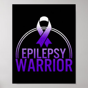 Póster Epilepsia Warrior Awareness Seization Support Purp