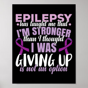 Póster Epilepsia Warrior Purple Ribbon Epilepsia Concienc