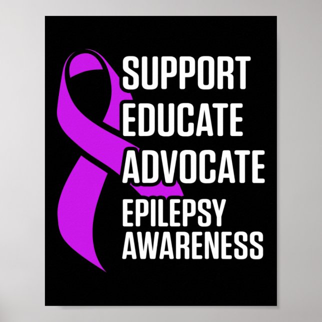 Póster Epilepsy Awareness Educate Epileptic Warrior Survi (Frente)