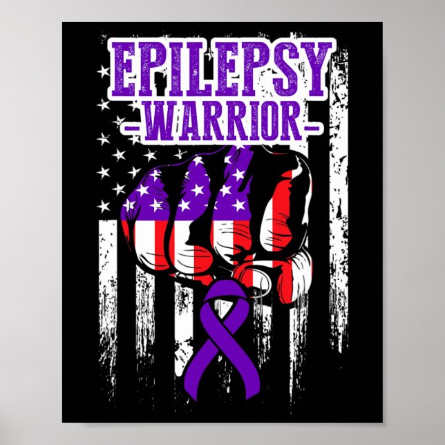 Póster Epilepsy Awareness Epileptic Warrior Survivor 22  (Frente)