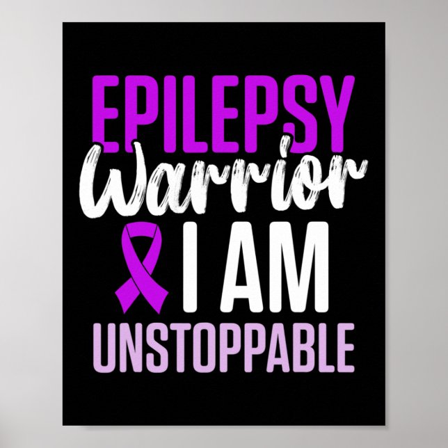 Póster Epilepsy Awareness Epileptic Warrior Survivor 23  (Frente)