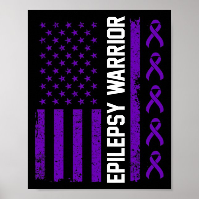 Póster Epilepsy Awareness Epileptic Warrior Survivor 7  (Frente)