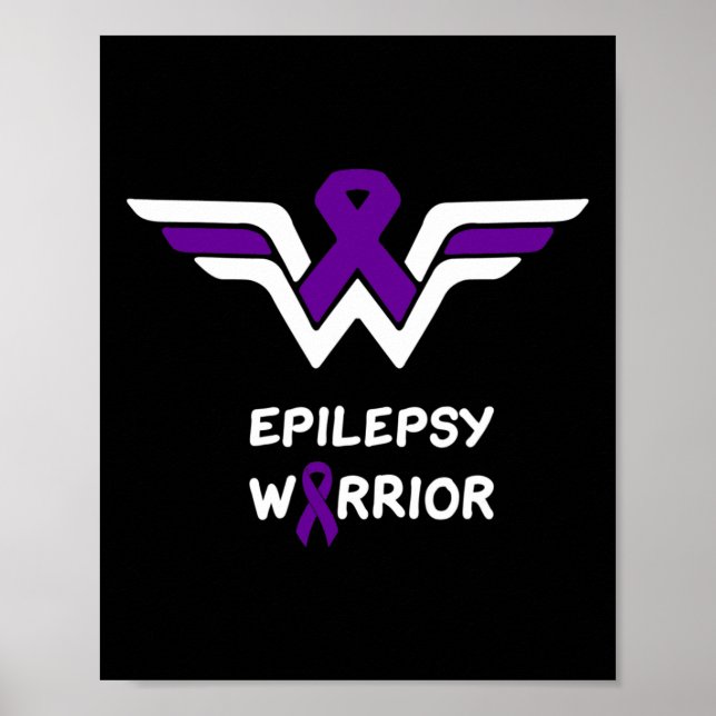 Póster Epilepsy Awareness Warrior Support Survivor Purple (Frente)