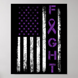Póster Epilepsy Fighter Bandera de Estados Unidos - Comba
