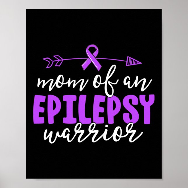 Póster Epilepsy Mom Purple Ribbon Awareness Mother 1 (Frente)