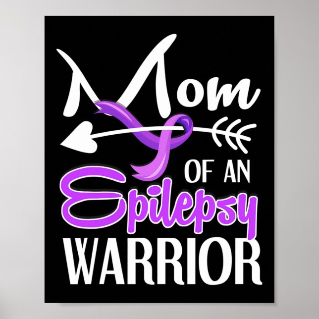 Póster Epilepsy Mom Purple Ribbon Awareness Mother 2 (Frente)
