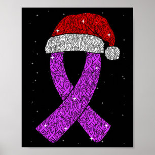 Póster Epilepsy Navidades Gorra Purple Awareness Ribbon S