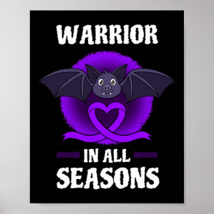 Póster Epilepsy Purple Awareness Ribbon Guerrero Bat Hall