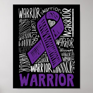 Póster Epilepsy Warrior Family Support Gift Purple Ribbon