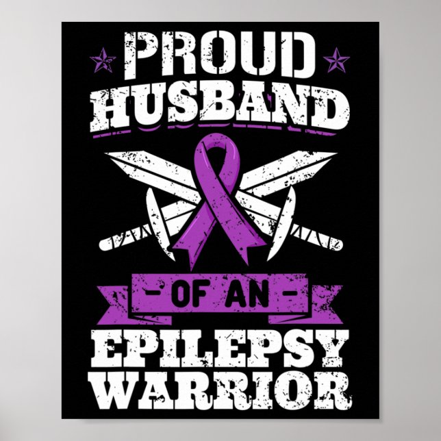 Póster Epilepsy Warrior Husbynd Epileptic Seizure Disorde (Frente)