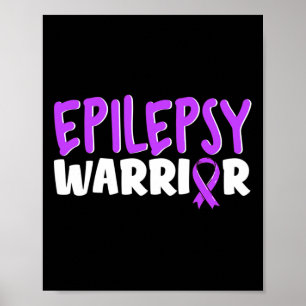 Póster Epilepsy Warrior Kids Purple Ribbon Awareness