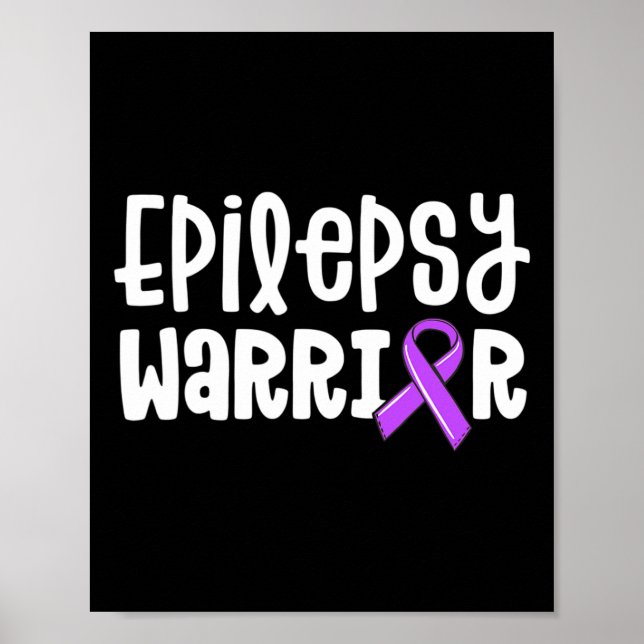Póster Epilepsy Warrior Kids Purple Ribbon Awareness WWom (Frente)