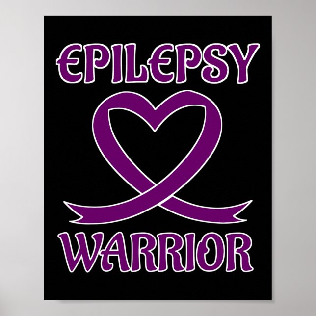 Póster Epilepsy Warrior Purple Heart Ribbon Awareness (Frente)