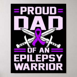 Póster Epilepsy Warrior Purple Ribbon Awareness Mes Gra